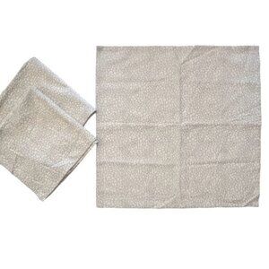 Calvin Klein Cotton Napkins Silver Floral 20" Square Set of 3 COTTAGECORE Preppy